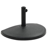 Vidaxl parasolfod halvrund 15 kg polyresin sort