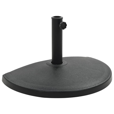 Vidaxl parasolfod halvrund 15 kg polyresin sort
