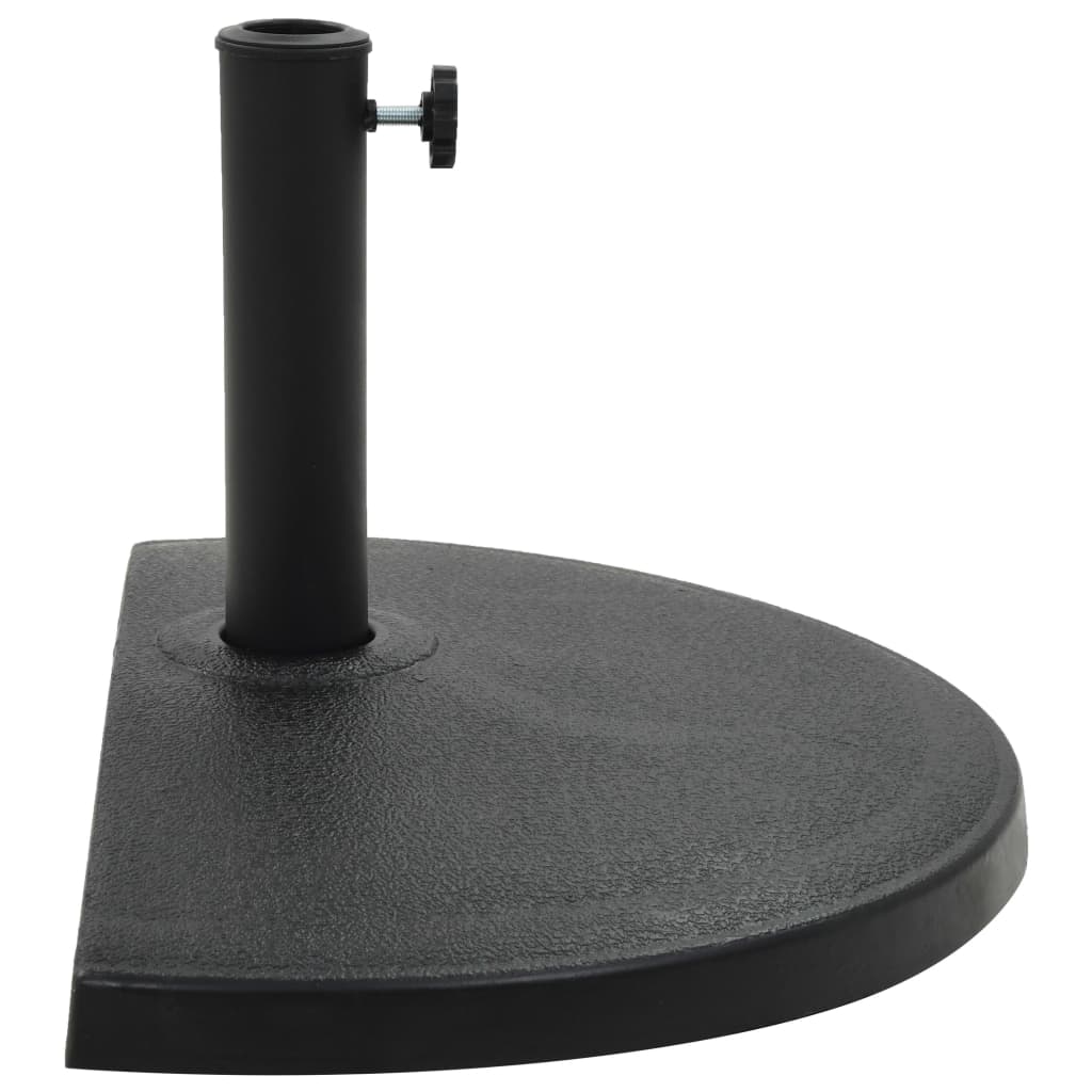 Vidaxl parasolfod halvrund 15 kg polyresin sort