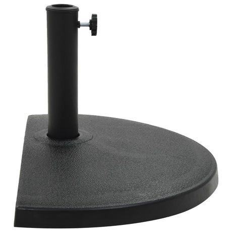 Vidaxl parasolfod halvrund 15 kg polyresin sort