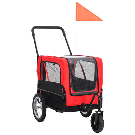 Vidaxl Pet Carrier og Jogging Buggy 2-in-1 Red and Black