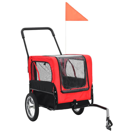 Vidaxl Pet Carrier og Jogging Buggy 2-in-1 Red and Black