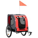 Vidaxl Dog Bike Trailer rød og sort