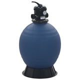 VidaXL swimmingpoolsandfilter med 6-positionsventil 560 mm blå