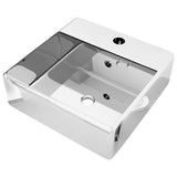 Vidaxl Washbasin med landing 41x41x15 cm keramisk sølvfarvet