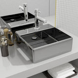 Vidaxl Washbasin med landing 41x41x15 cm keramisk sølvfarvet
