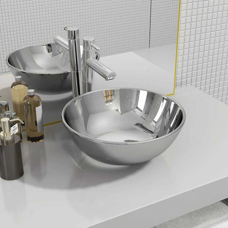 Vidaxl Washbasin 28x10 cm keramisk sølvfarvet