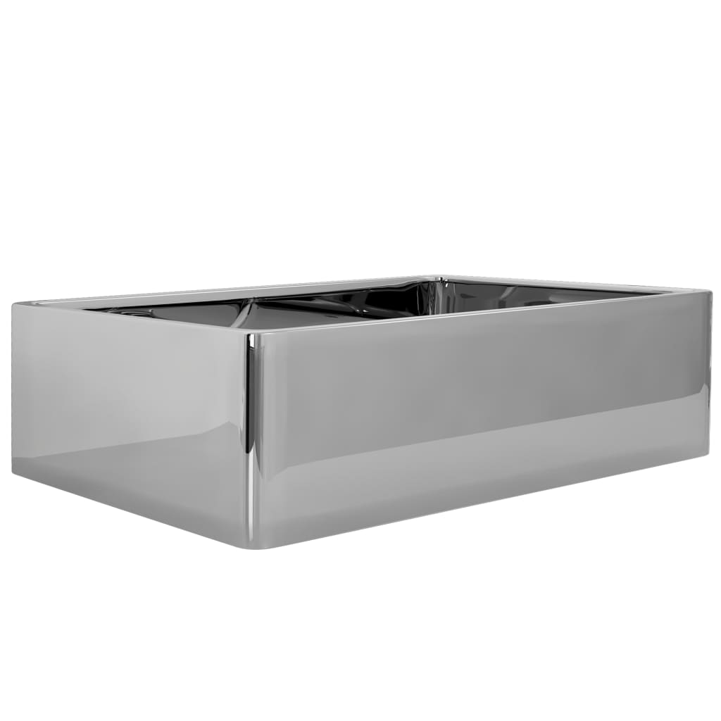 Vidaxl Washbasin 41x30x12 cm keramisk sølvfarvet