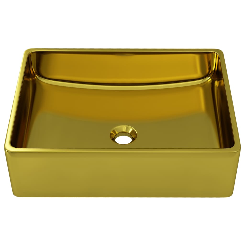 Vidaxl Washbasin 41x30x12 cm keramisk guldfarvet