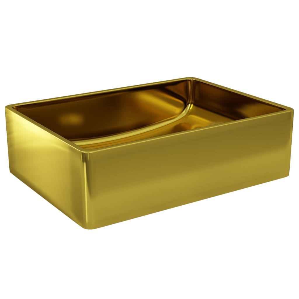 Vidaxl Washbasin 41x30x12 cm keramisk guldfarvet