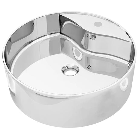 Vidaxl Washbasin med landing 46,5x15,5 cm keramisk sølvfarvet