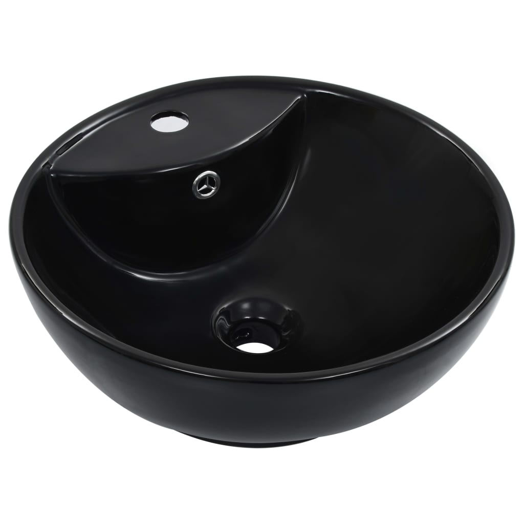Vidaxl Washbasin med landing 46,5x18 cm keramisk sort