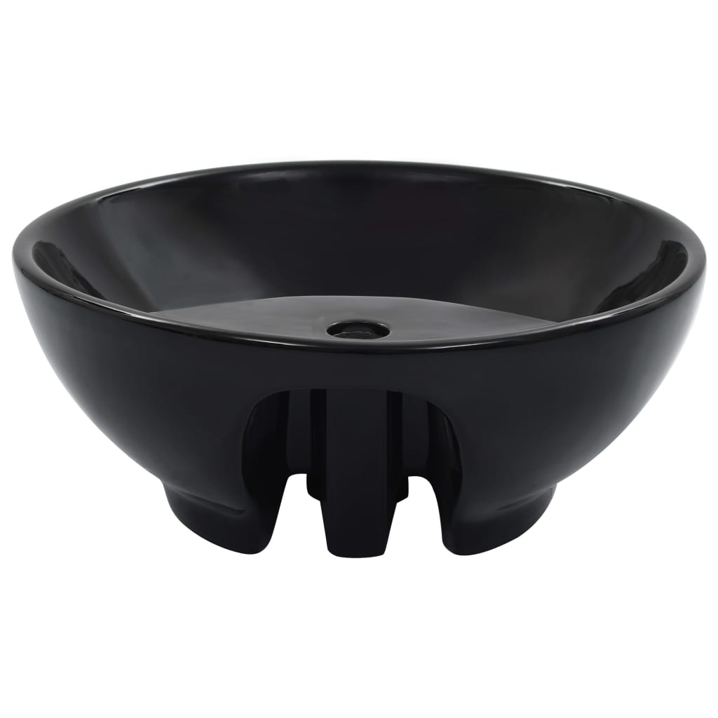 Vidaxl Washbasin med landing 46,5x18 cm keramisk sort