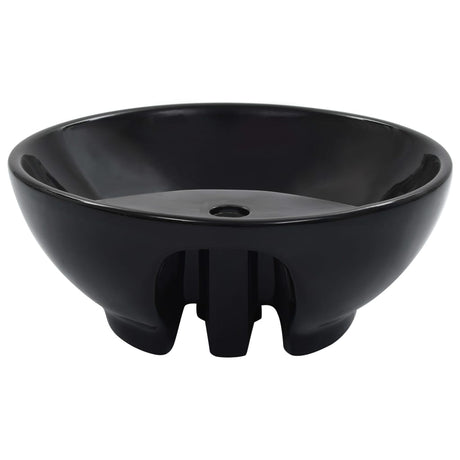 Vidaxl Washbasin med landing 46,5x18 cm keramisk sort