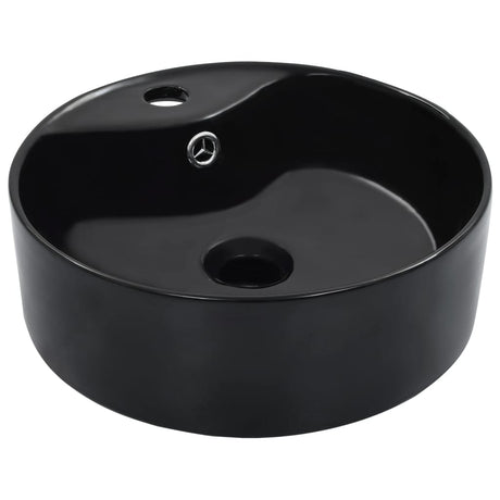 Vidaxl Washbasin med landing 36x13 cm keramisk sort