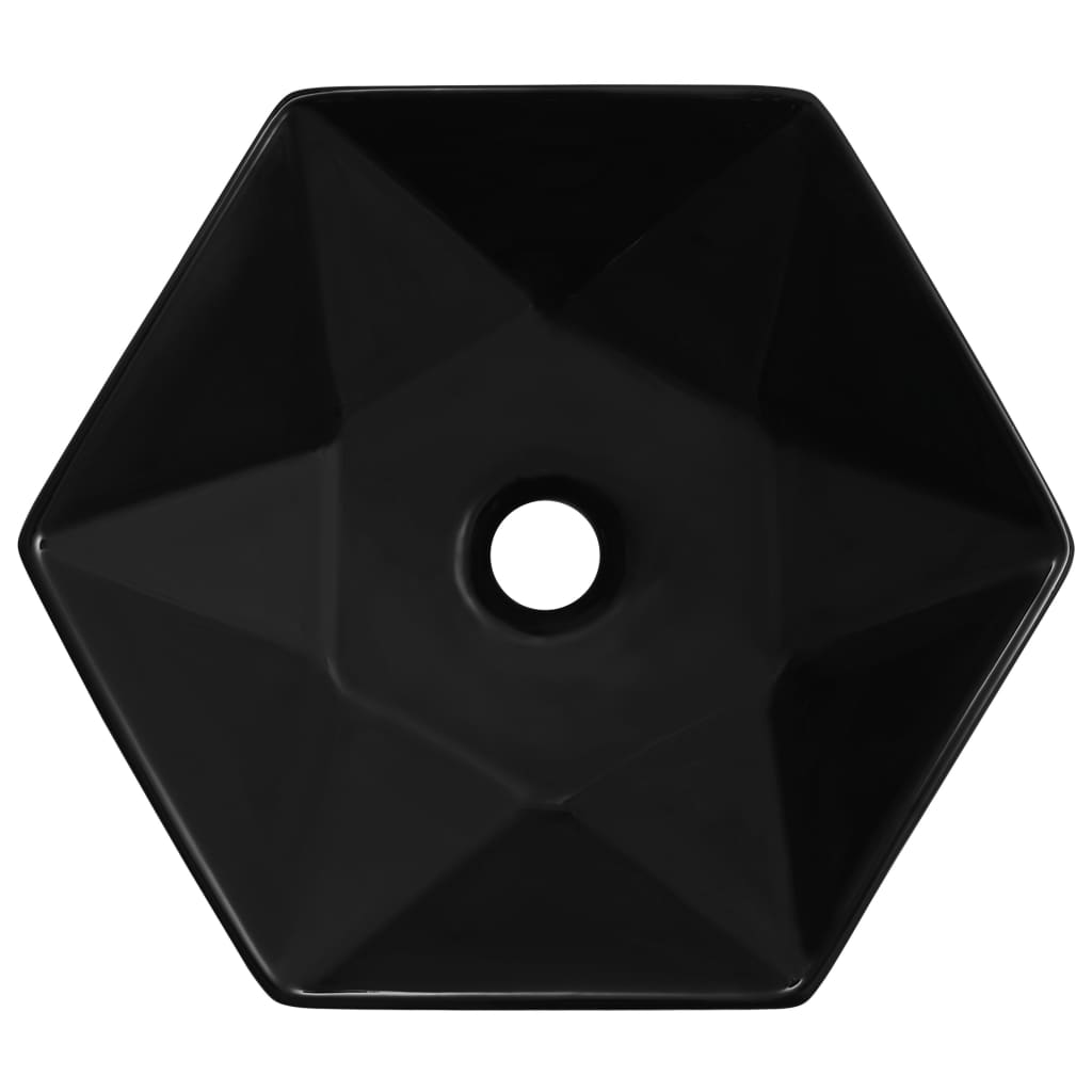 Vidaxl Washbasin 41x36.5x12 cm keramisk sort