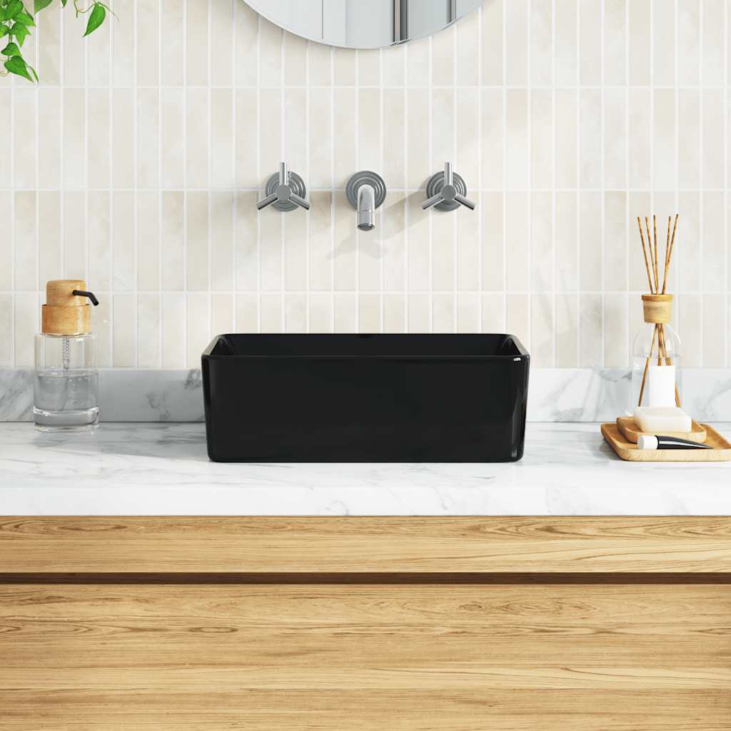 Vidaxl Washbasin 40x30x13 cm keramisk sort