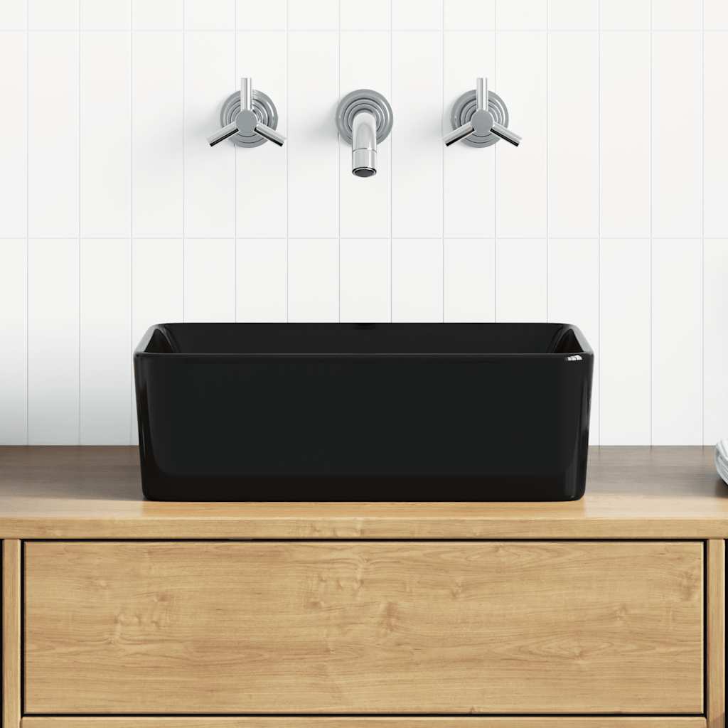 Vidaxl Washbasin 40x30x13 cm keramisk sort