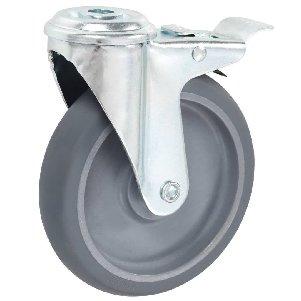 Vidaxl drejelige kaster med bolthuller og dobbeltbremser 4 stk 125 mm