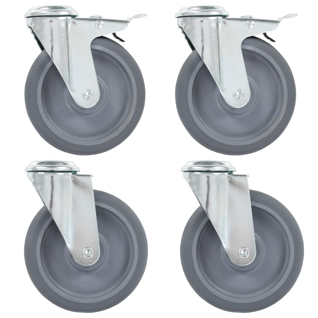 Vidaxl drejelige koder med bolthuller 4 stk 125 mm