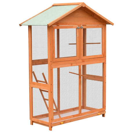 Vidaxl Vogelkooi 125.5x59.5x164 cm Solid fyrretræ og fyrretræ