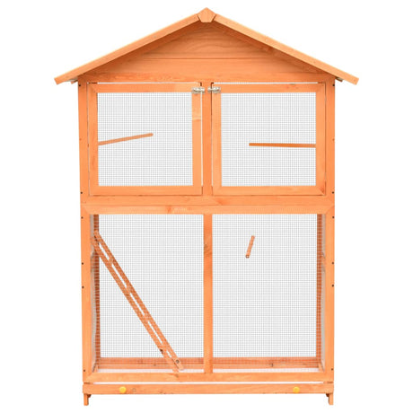 Vidaxl Vogelkooi 125.5x59.5x164 cm Solid fyrretræ og fyrretræ