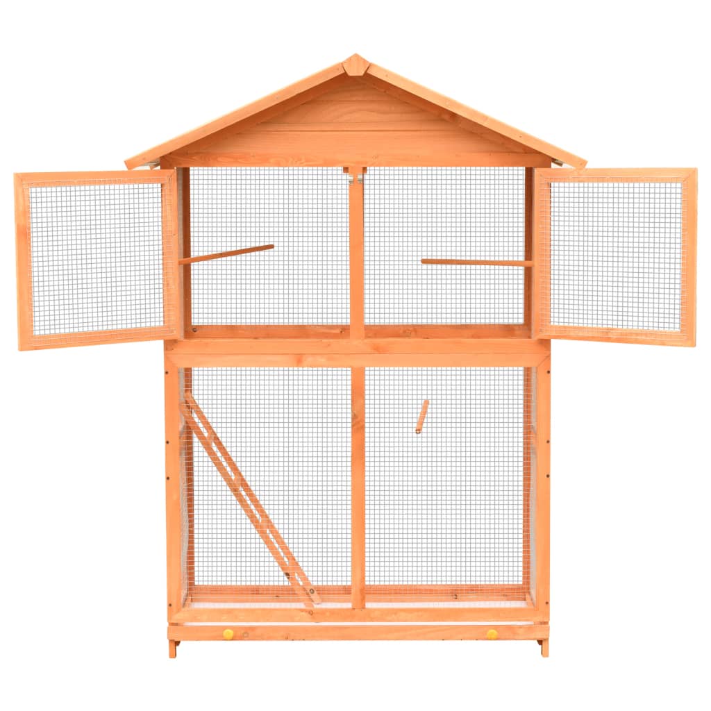 Vidaxl Vogelkooi 125.5x59.5x164 cm Solid fyrretræ og fyrretræ
