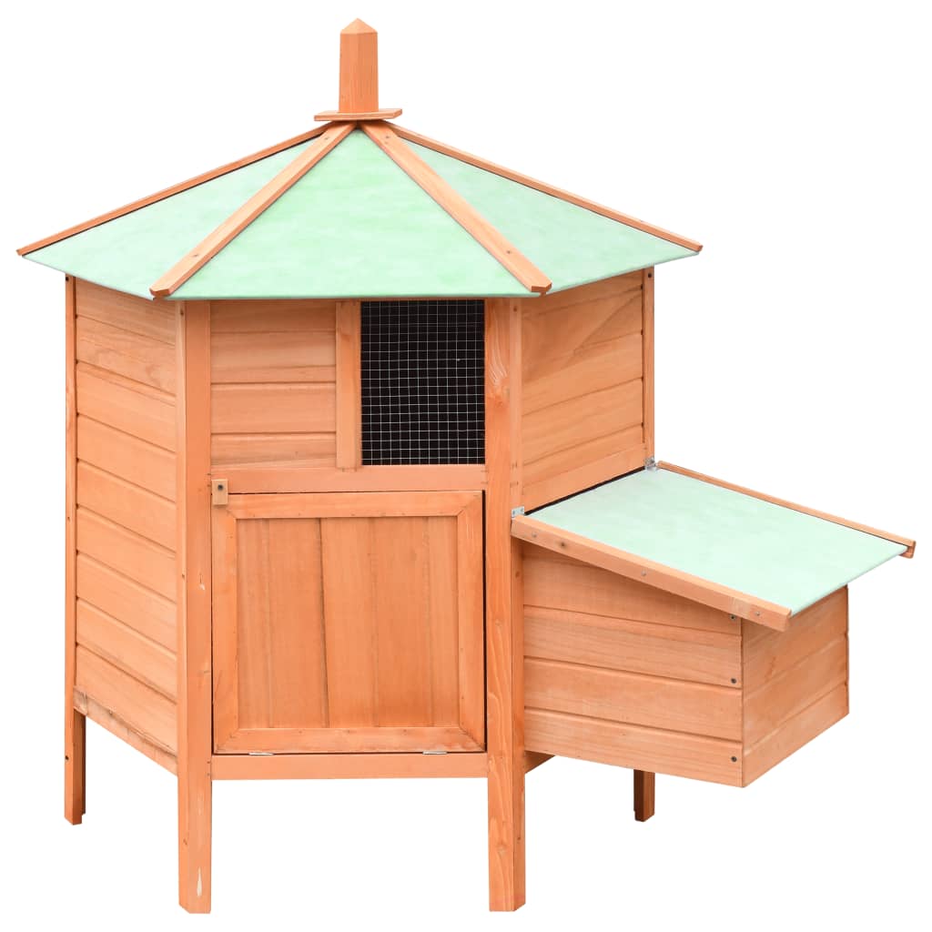 Vidaxl Chicken Coop 126x117x125 cm Solid fyrretræ og fyrretræ