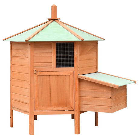 Vidaxl Chicken Coop 126x117x125 cm Solid fyrretræ og fyrretræ