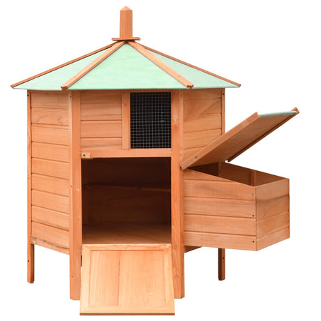 Vidaxl Chicken Coop 126x117x125 cm Solid fyrretræ og fyrretræ