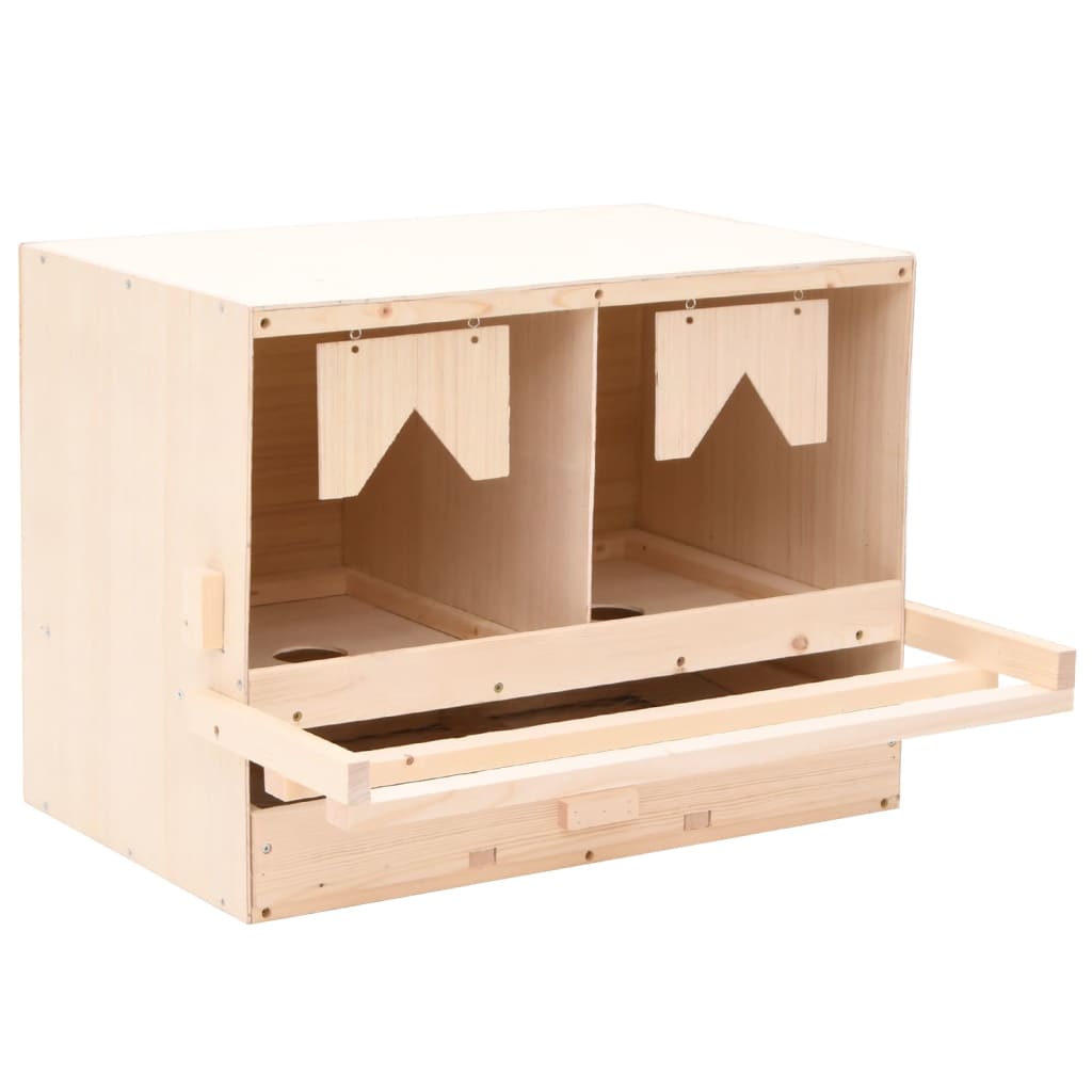 Vidaxl Chicken Shelter 2 Rum 63x40x45 cm Solid fyrretræ