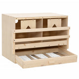 Vidaxl Chicken Shelter 2 Rum 63x40x45 cm Solid fyrretræ