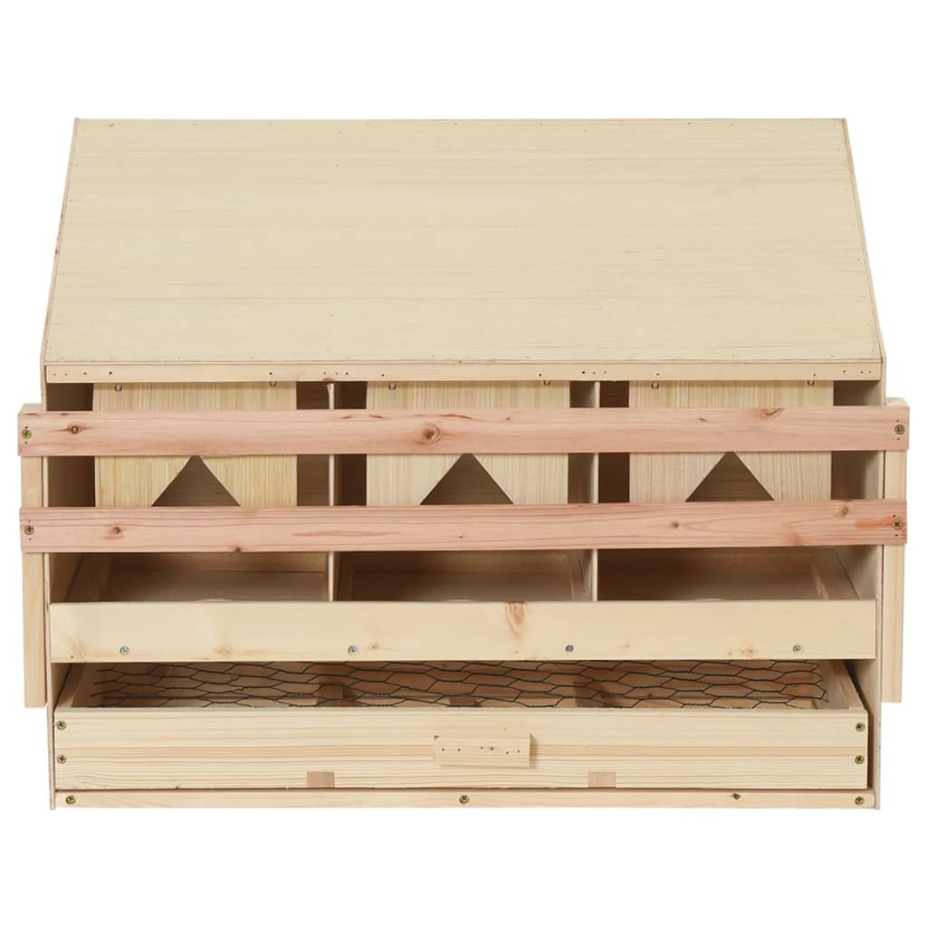 Vidaxl Chicken Shelter 3 Rum 72x33x54 cm Solid fyrretræ