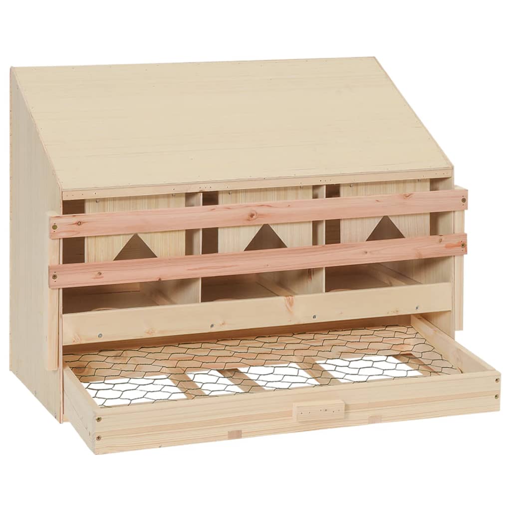 Vidaxl Chicken Shelter 3 Rum 72x33x54 cm Solid fyrretræ