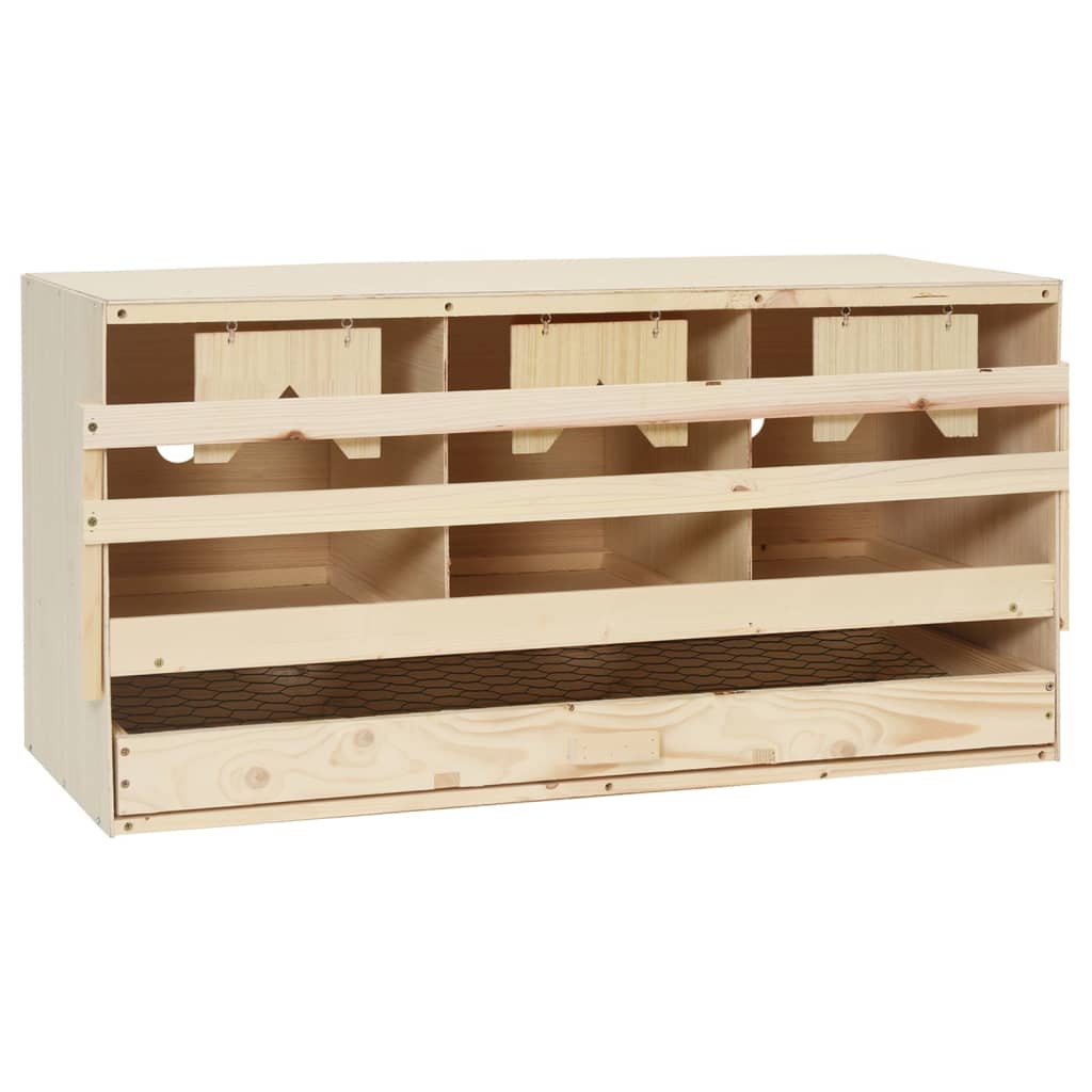 Vidaxl kyllinghylling 3 rum 72x33x38 cm Solid fyrretræ