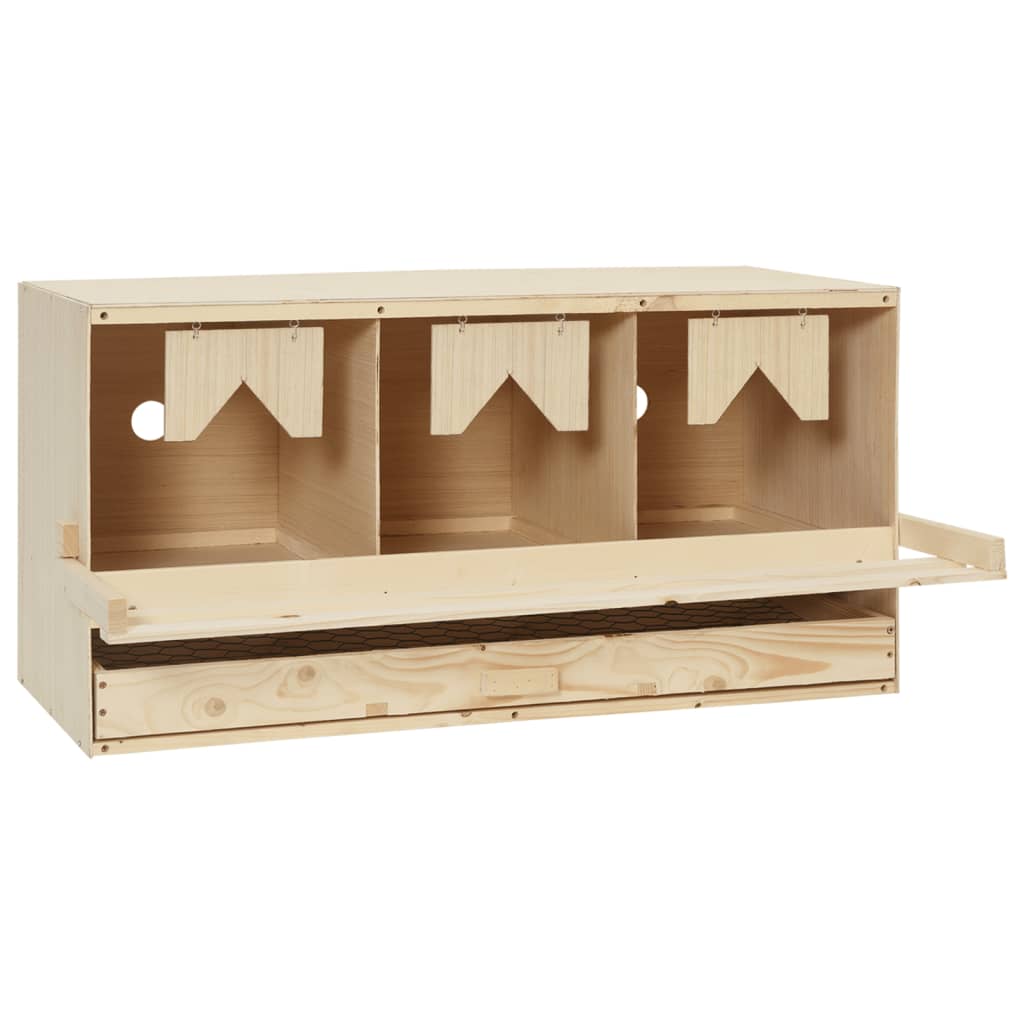 Vidaxl kyllinghylling 3 rum 72x33x38 cm Solid fyrretræ