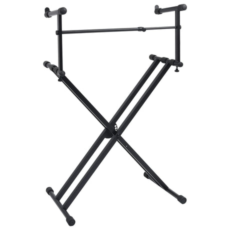 Vidaxl keyboardstandaard x-frame dubbel versterkt zwart