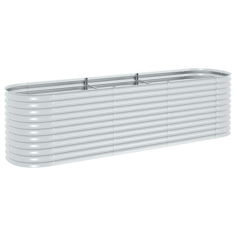 Vidaxl Planter hævet 320x80x81 cm galvaniseret stålsølv