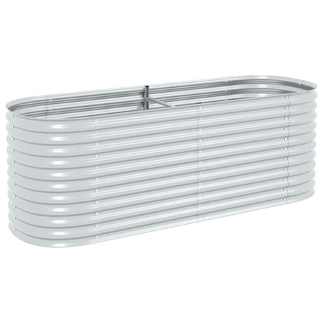 Vidaxl Planter hævet 240x80x81 cm galvaniseret stålsølv