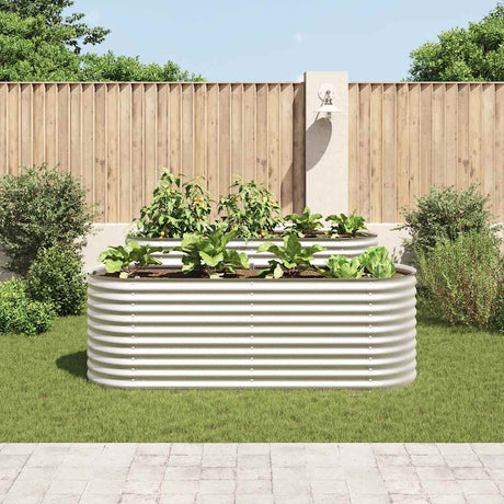 Vidaxl Planter hævet 240x80x81 cm galvaniseret stålsølv