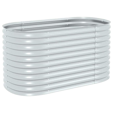 Vidaxl Planter hævet 160x80x81 cm galvaniseret stålsølv