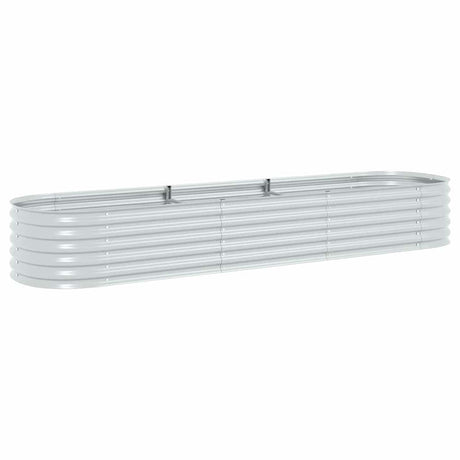 Vidaxl Planter hævet 320x80x44 cm galvaniseret stålsølv