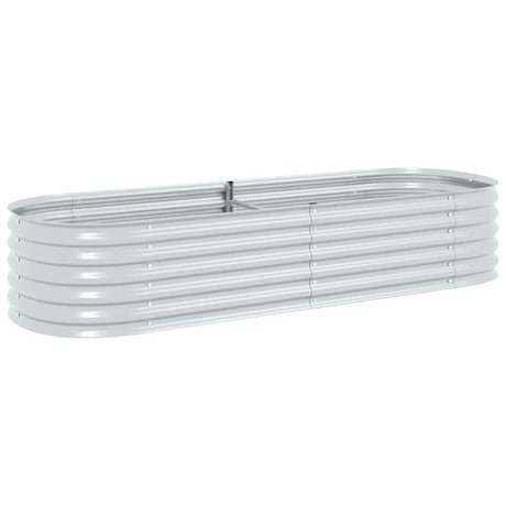 Vidaxl Planter hævet 240x80x44 cm galvaniseret stålsølv