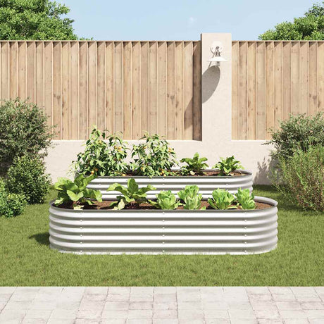 Vidaxl Planter hævet 240x80x44 cm galvaniseret stålsølv