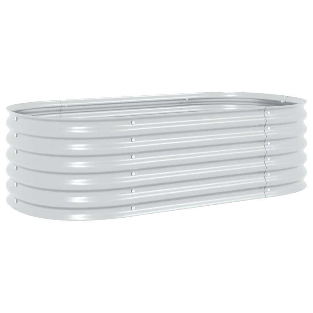 Vidaxl Planter hævet 160x80x44 cm galvaniseret stålsølv