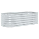 Vidaxl Planter hævet 160x80x44 cm galvaniseret stålsølv