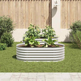 Vidaxl Planter hævet 160x80x44 cm galvaniseret stålsølv