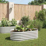 Vidaxl Planter hævet 160x80x44 cm galvaniseret stålsølv