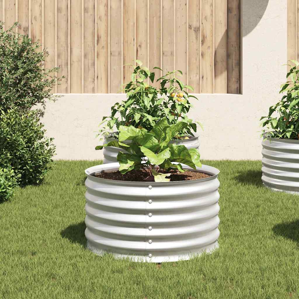 Vidaxl planter indsat 80x80x44 cm galvaniseret stålsølv