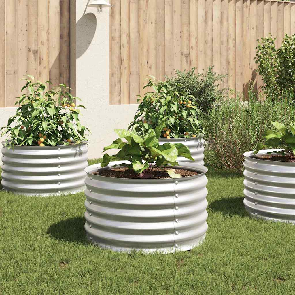 Vidaxl planter indsat 80x80x44 cm galvaniseret stålsølv